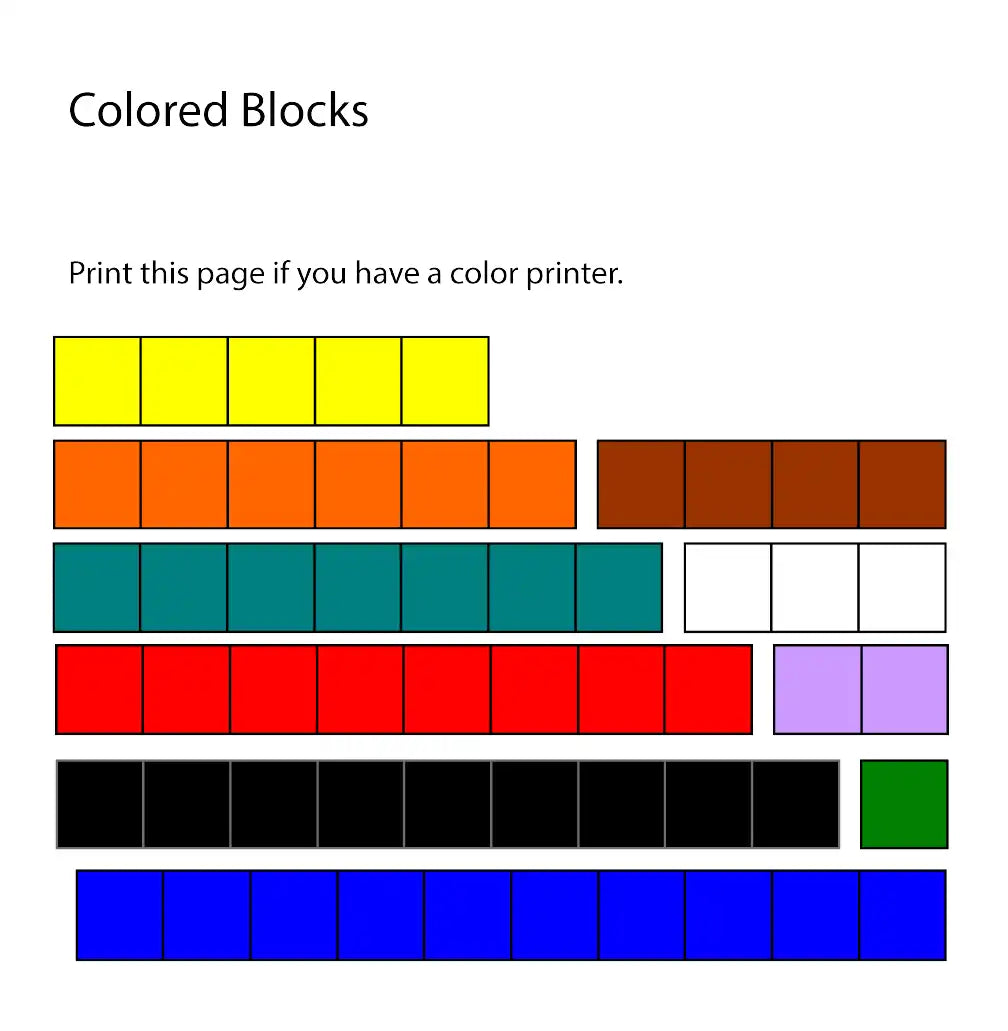 Printable Counting Board w/ Blocks (Digital File)
